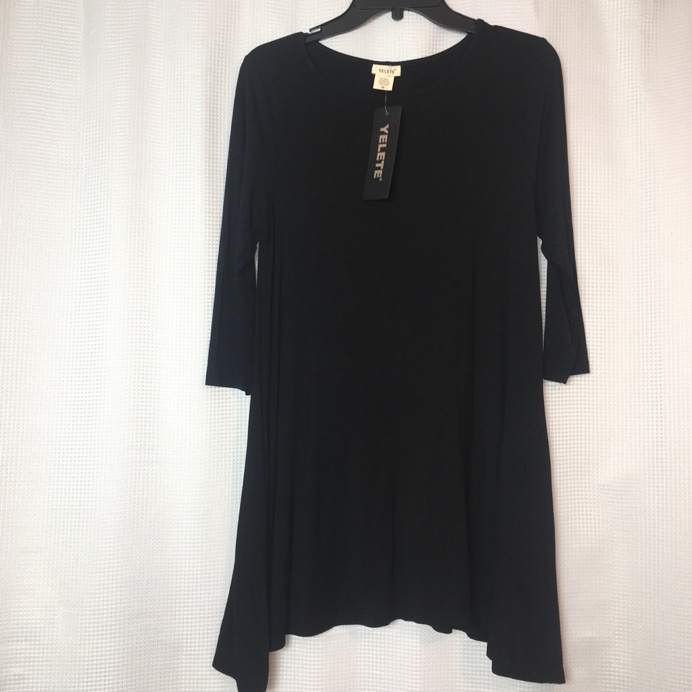 NWT Black Casual Dress 3/4 Sleeve with Pockets